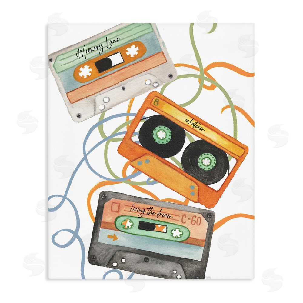Sundance Graphics Cassette Mix Tapes Trio Canvas Wall Art Print