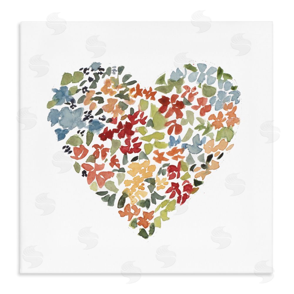 Sundance Graphics Blooming Earth Tone Heart Canvas Wall Art Print