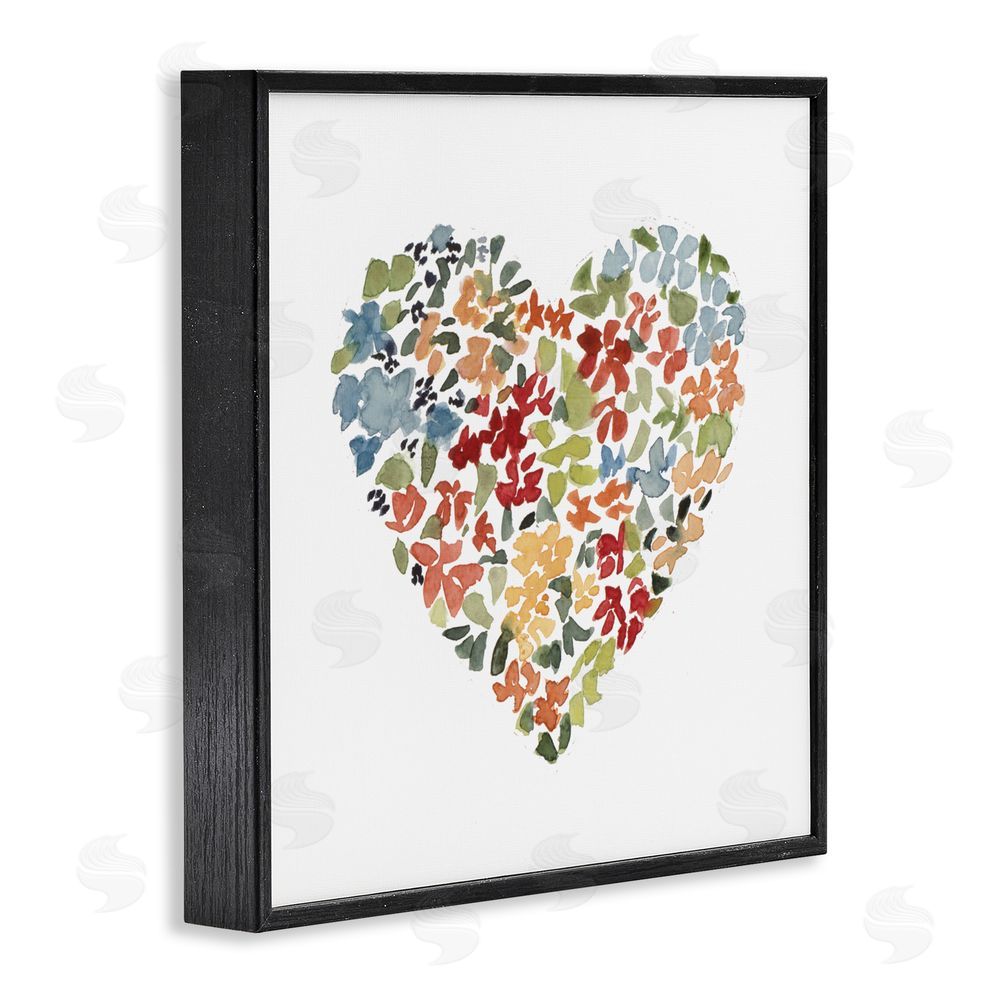 Sundance Graphics Blooming Earth Tone Heart Black Framed Giclee Wall Art Print