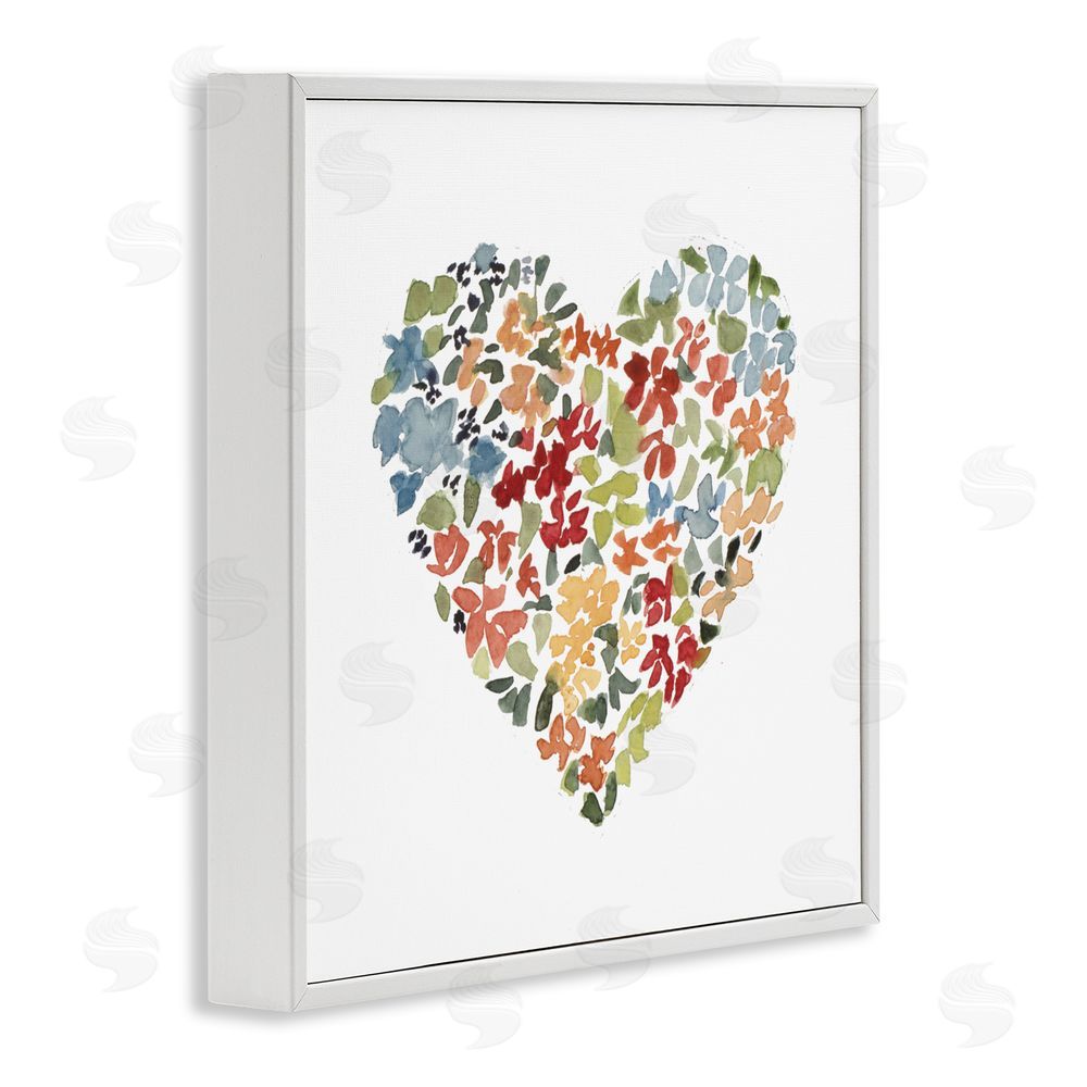 Sundance Graphics Blooming Earth Tone Heart White Framed Giclee Wall Art Print
