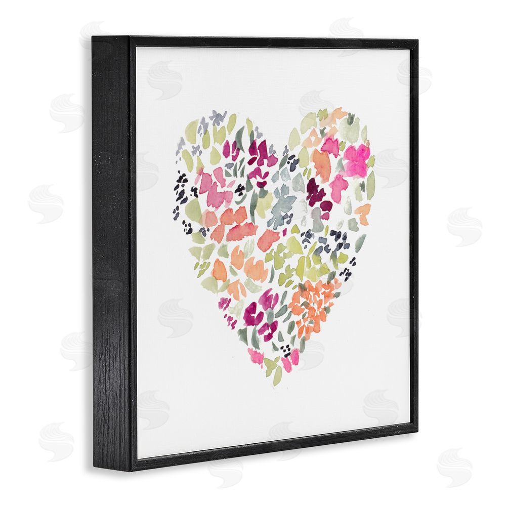 Sundance Graphics Blooming Pastel Heart Black Framed Giclee Wall Art Print