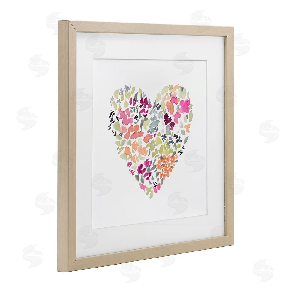 Sundance Graphics Blooming Pastel Heart Birch Framed Print Under Glass Wall Art