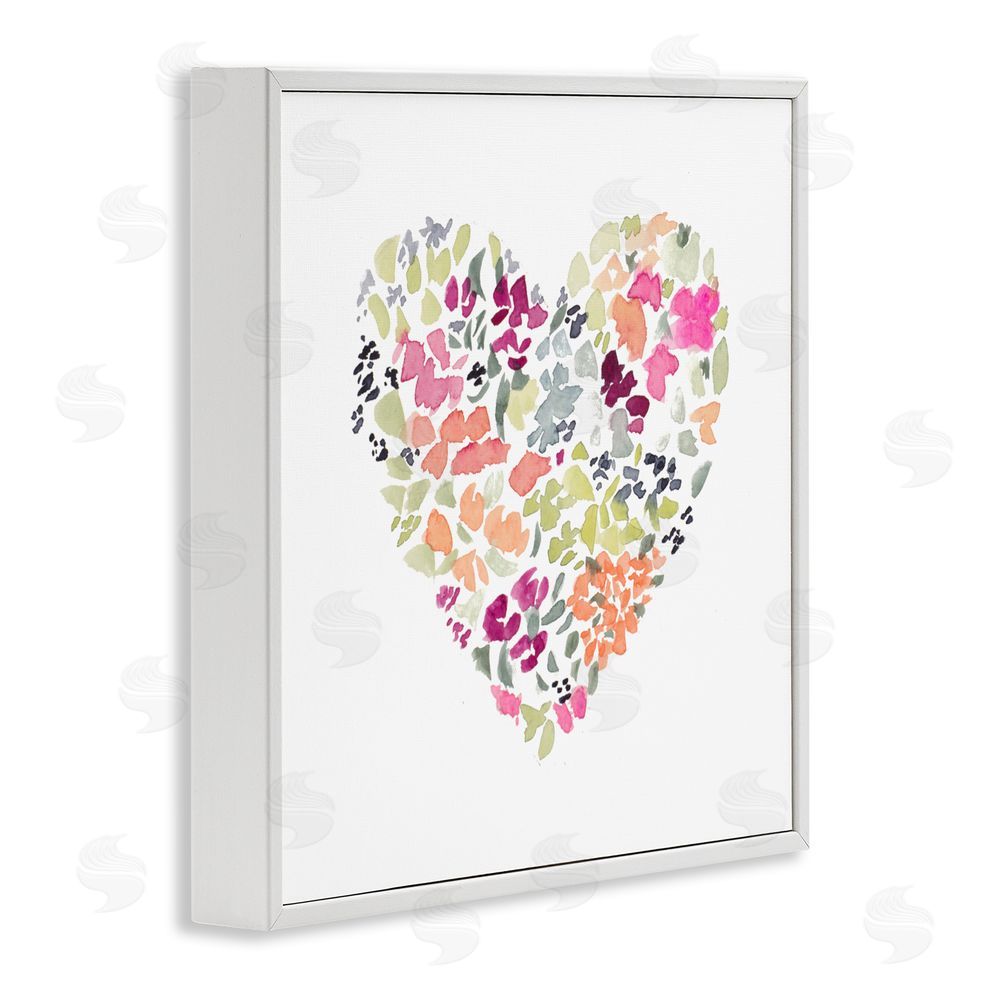 Sundance Graphics Blooming Pastel Heart White Framed Giclee Wall Art Print