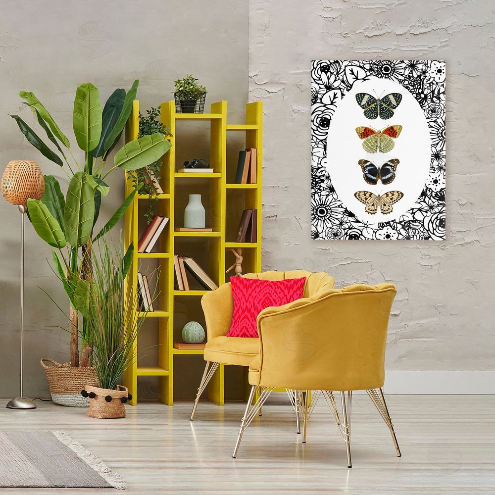 Sundance Graphics Floral Butterfly Lineup Canvas Wall Art Print in Room