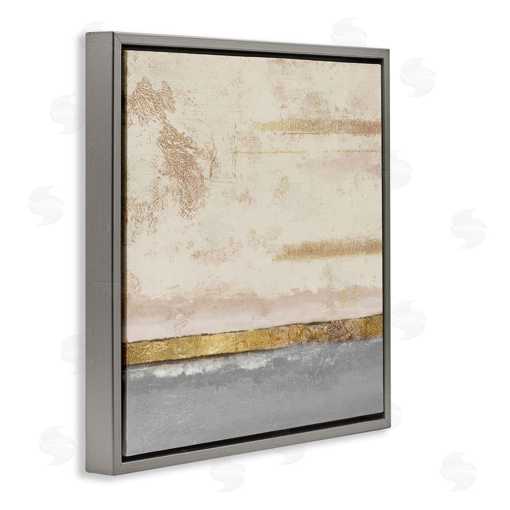 Patricia Pinto Soft Sea Abstract Gray Floating Frame Canvas Wall Art Print