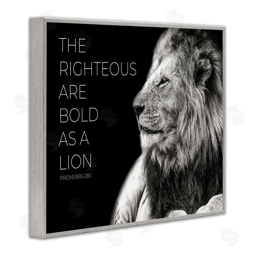 Shelley Lake The Righteous Bold As A Lion Gray Framed Giclee Wall Art Print