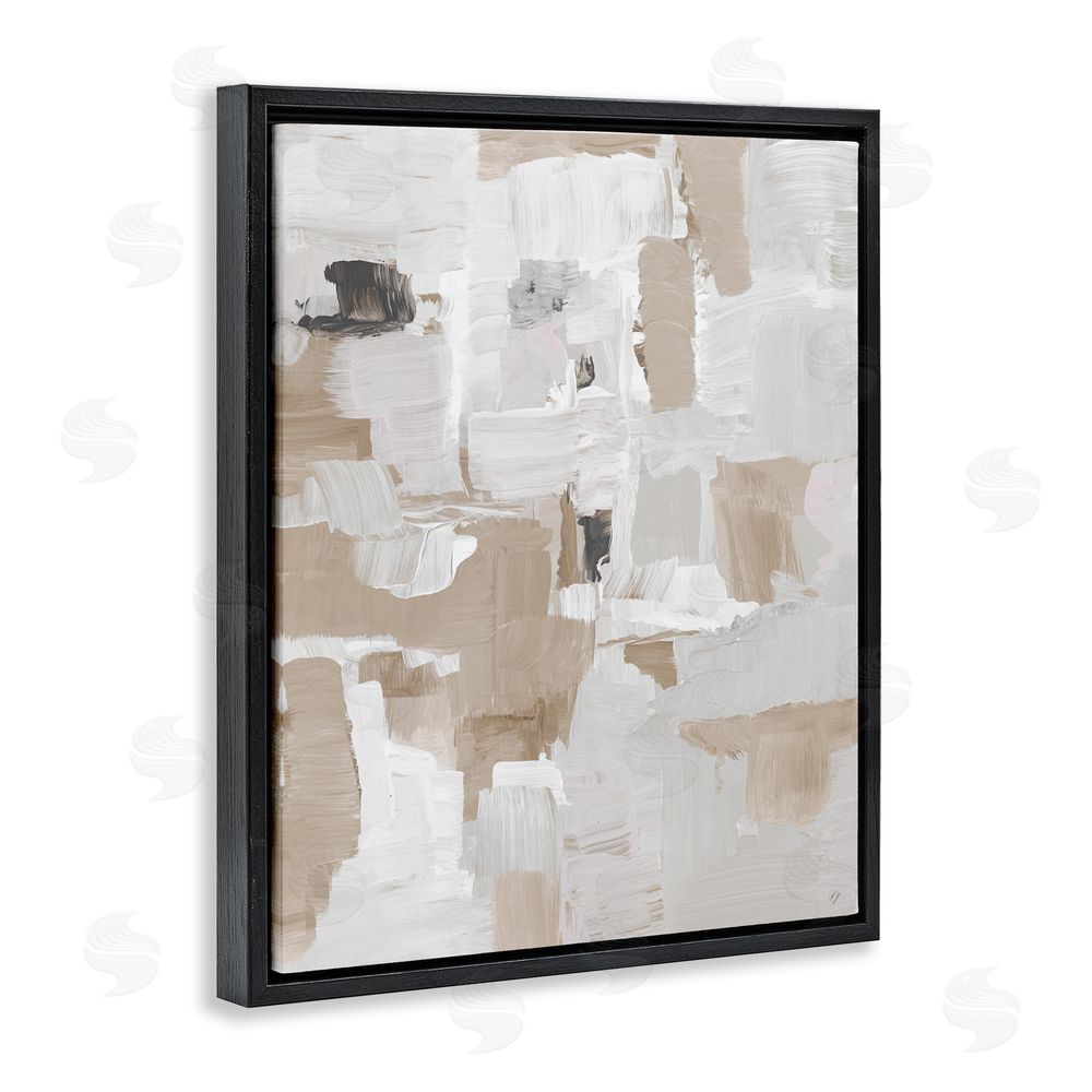 Sundance Graphics Beige & White Peace Black Floating Frame Canvas Wall Art Print