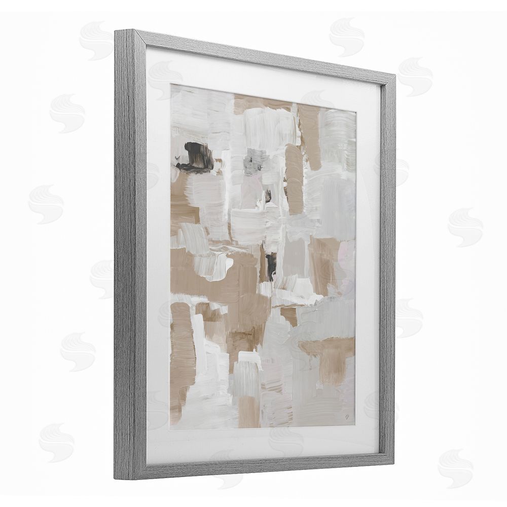 Sundance Graphics Beige & White Peace Gray Framed Print Under Glass Wall Art