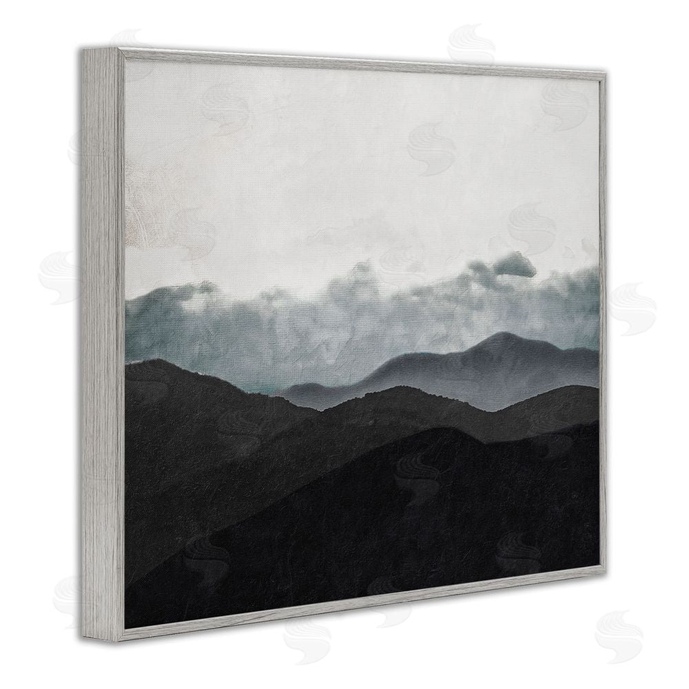 Sundance Graphics Layered Foggy Hills Gray Framed Giclee Wall Art Print