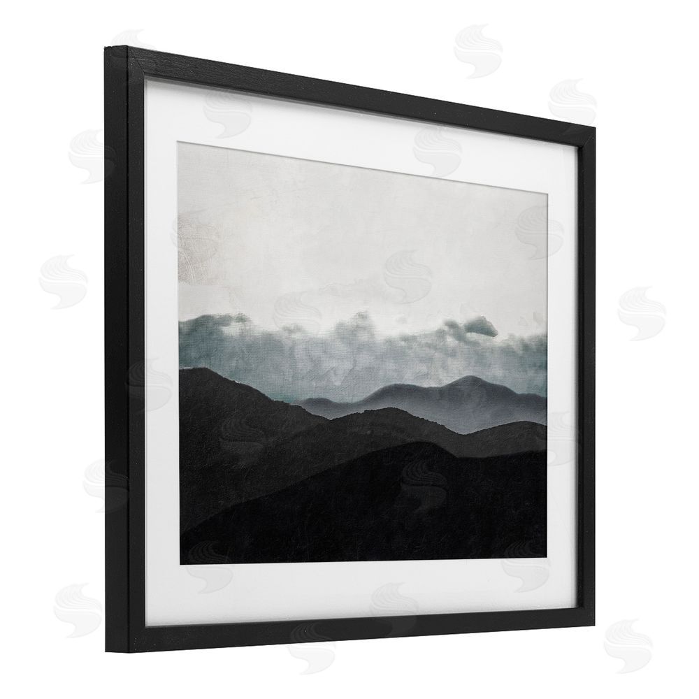 Sundance Graphics Layered Foggy Hills Black Framed Print Under Glass Wall Art