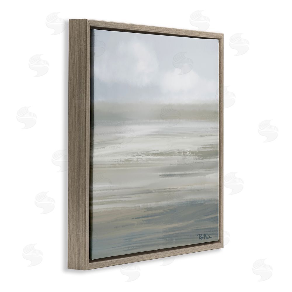 Sundance Graphics Mid Afternoon Landscape Brown Floating Frame Canvas Wall Art Print