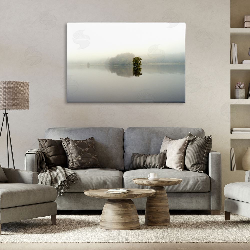Sundance Graphics Misty Lake Reflection Canvas Wall Art Print in Room