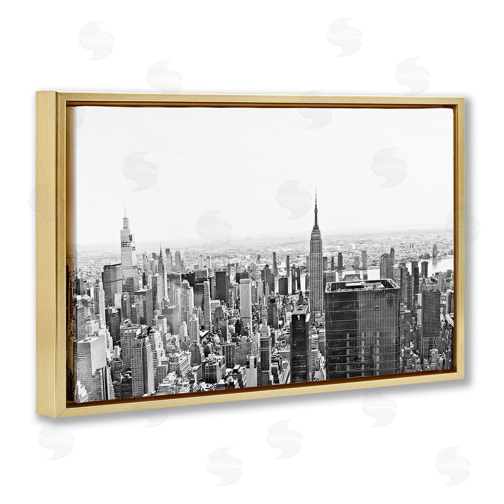 Kali Wilson New York City Scape View Gold Floating Frame Canvas Wall Art Print