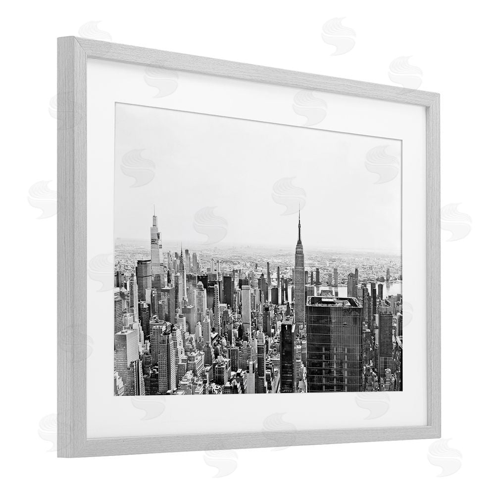 Kali Wilson New York City Scape View Gray Framed Print Under Glass Wall Art