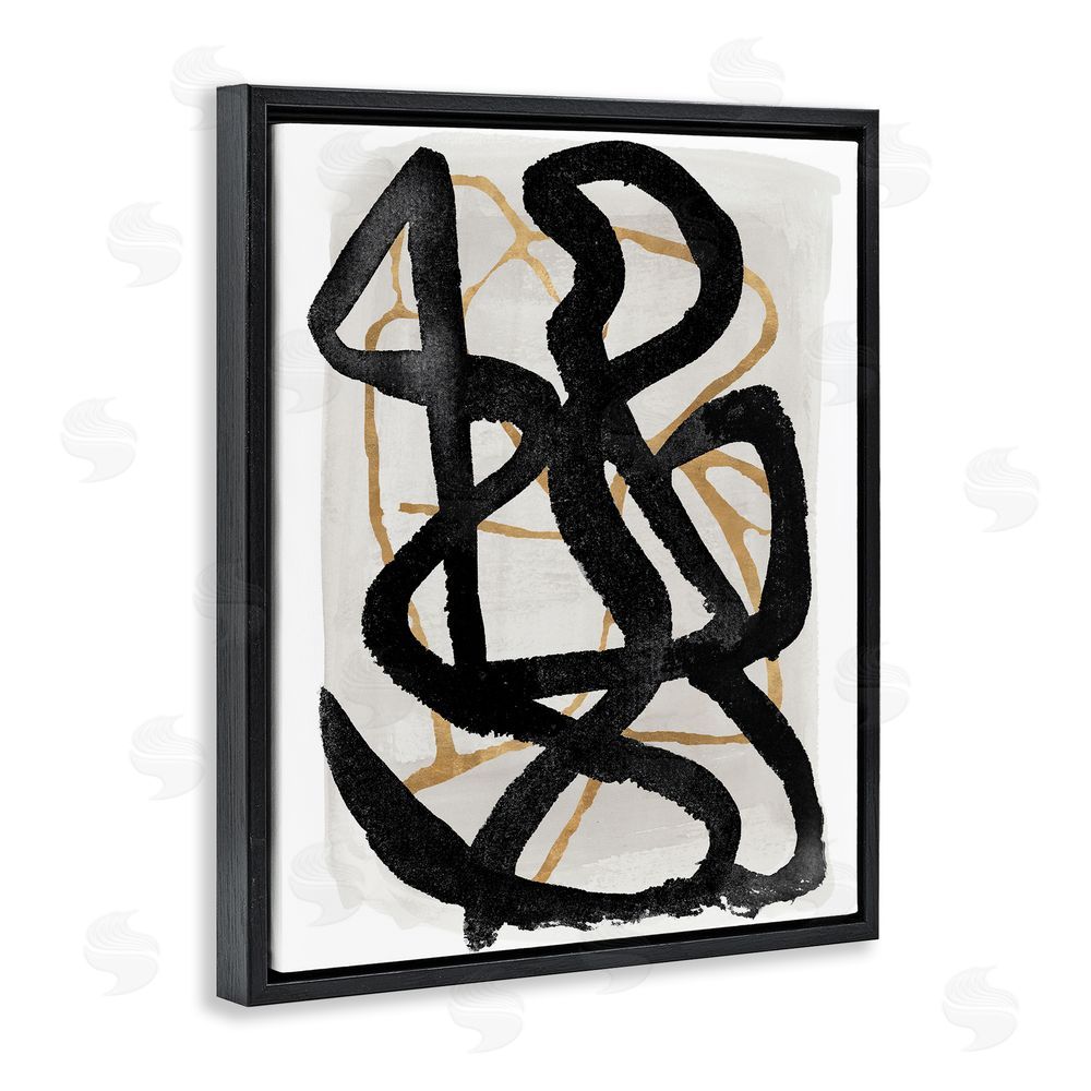 Sundance Graphics Hindsight Black & Beige Black Floating Frame Canvas Wall Art Print