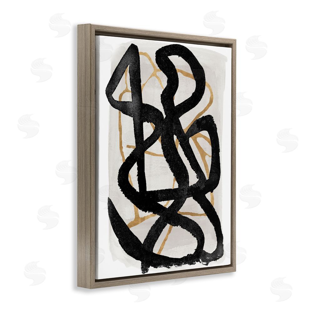 Sundance Graphics Hindsight Black & Beige Brown Floating Frame Canvas Wall Art Print
