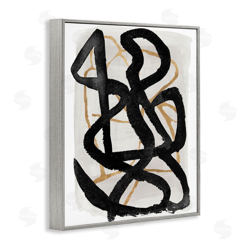 Sundance Graphics Hindsight Black & Beige Gray Framed Giclee Wall Art Print