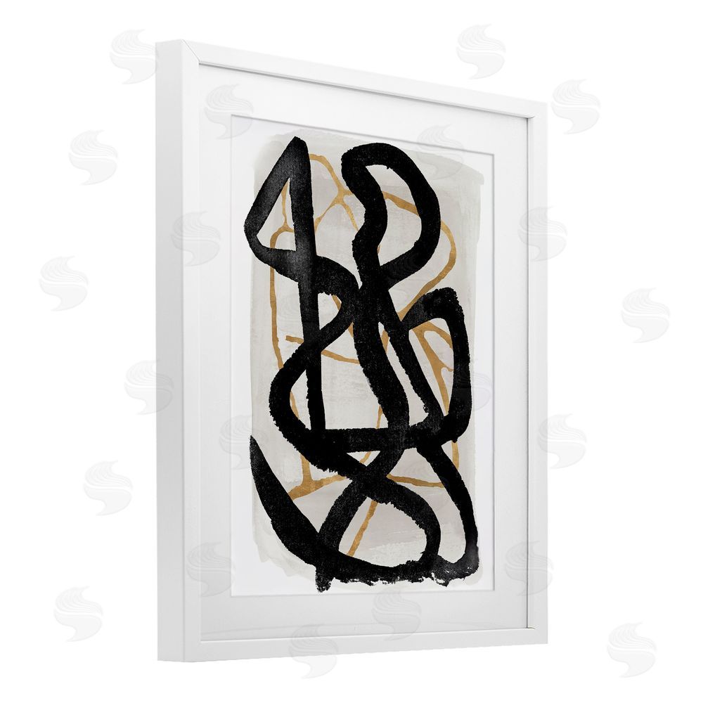 Sundance Graphics Hindsight Black & Beige White Framed Print Under Glass Wall Art