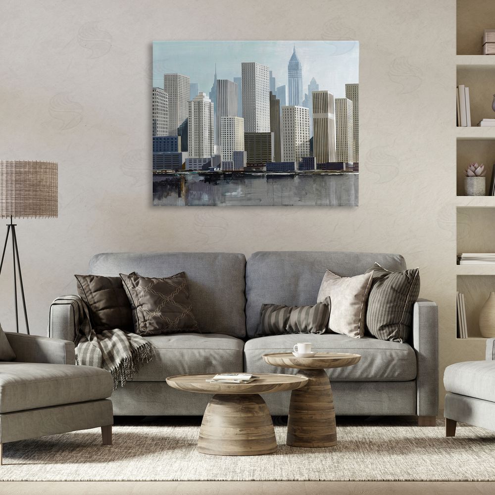 Lorenzo Collective New York City Sans Bridge Stretched Canvas Wall Art in Room