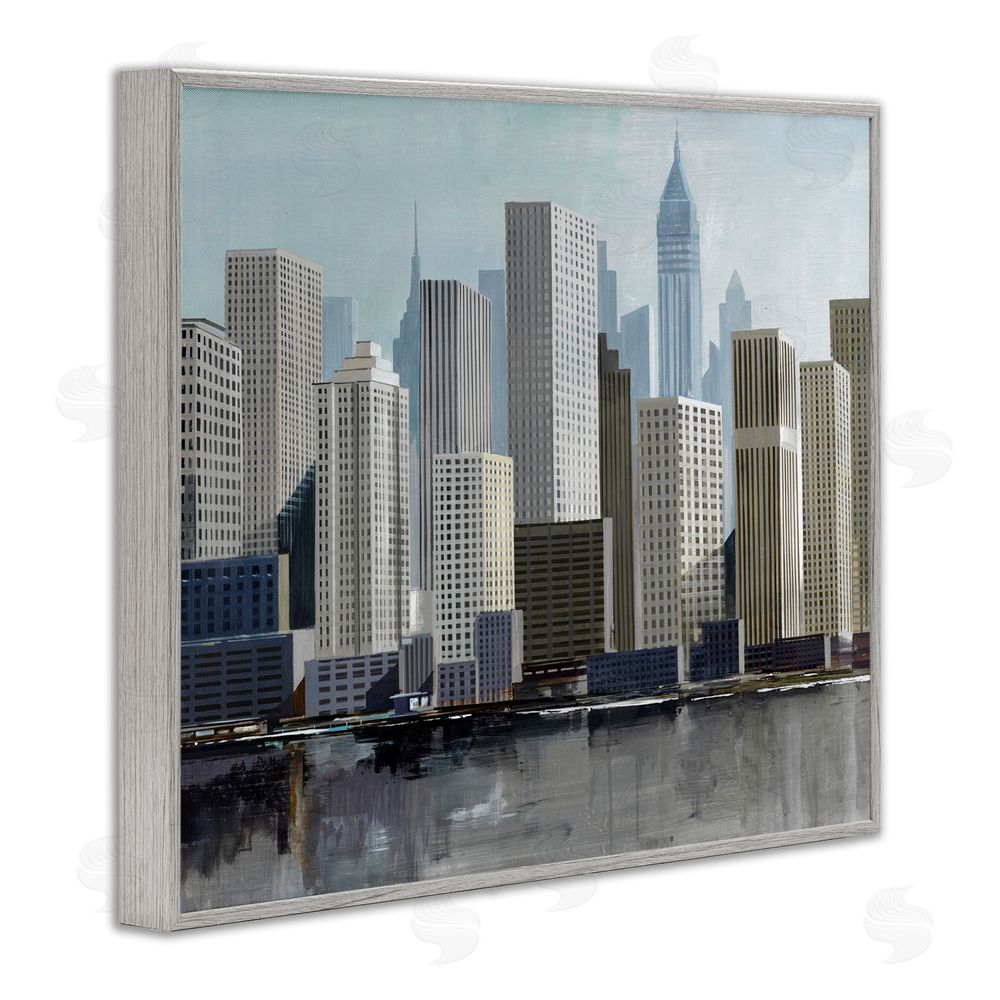 Lorenzo Collective New York City Sans Bridge Gray Framed Giclee Wall Art Print