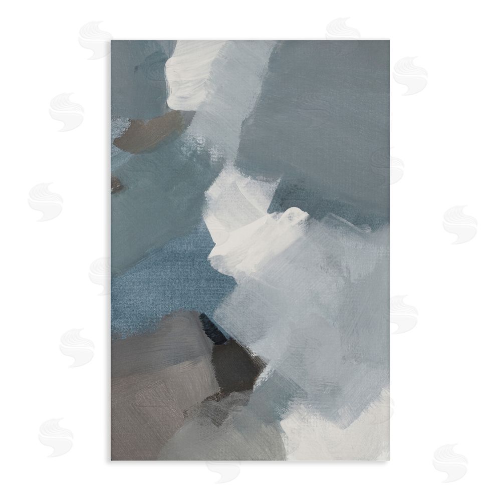 Lanie Loreth Stormy Grey Abstract Stretched Canvas Wall Art Print