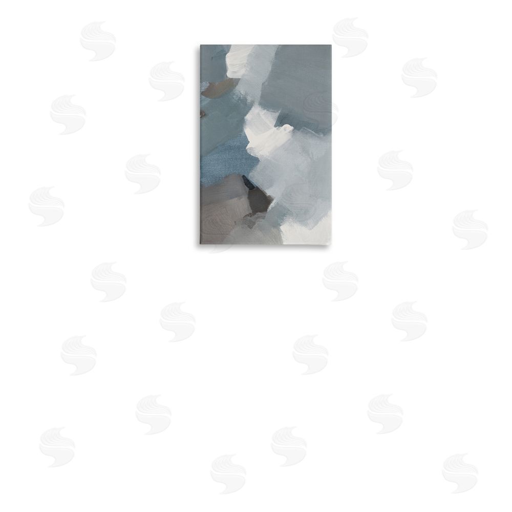 Lanie Loreth Stormy Grey Abstract Stretched Canvas Wall Art in Room
