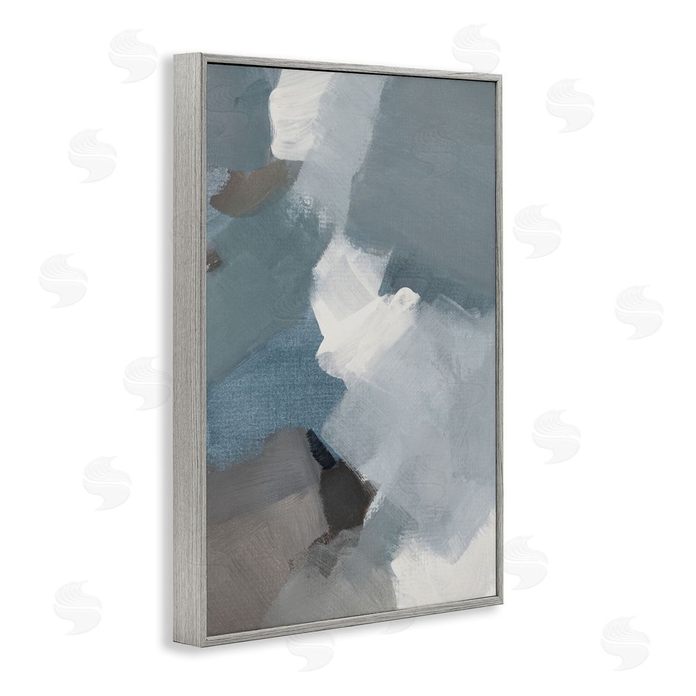 Lanie Loreth Stormy Grey Abstract Gray Framed Giclee Wall Art Print