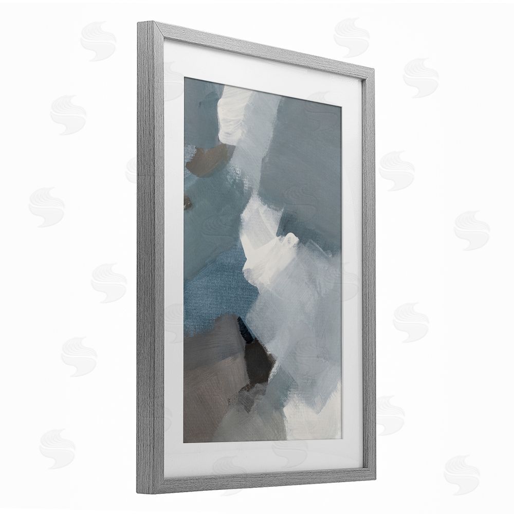 Lanie Loreth Stormy Grey Abstract Gray Framed Print Under Glass Wall Art