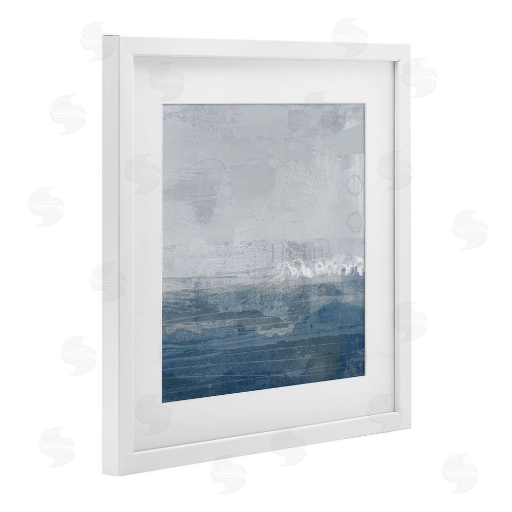Dan Meneely Ocean Tide Abstract White Framed Print Under Glass Wall Art