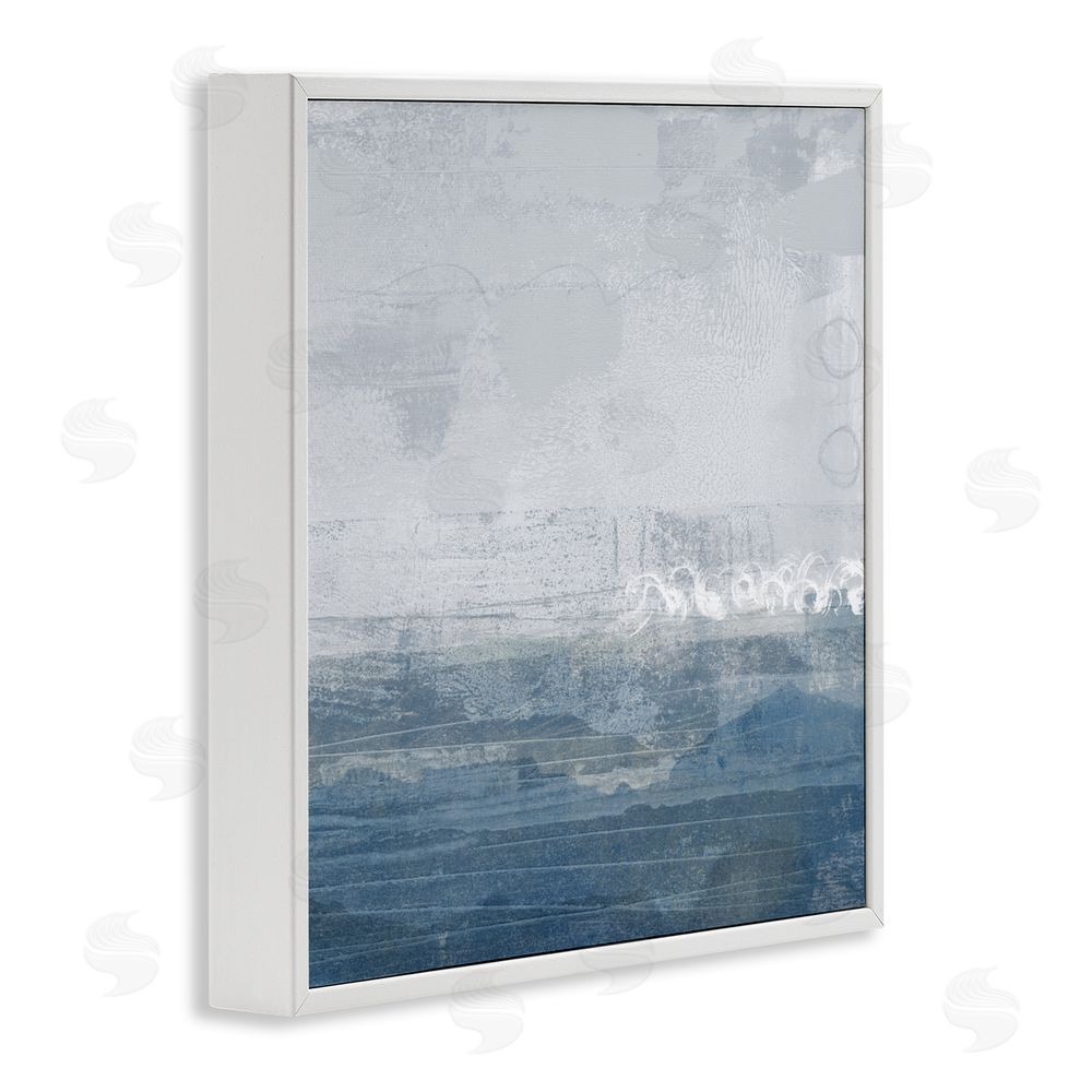 Dan Meneely Ocean Tide Abstract White Framed Giclee Wall Art Print