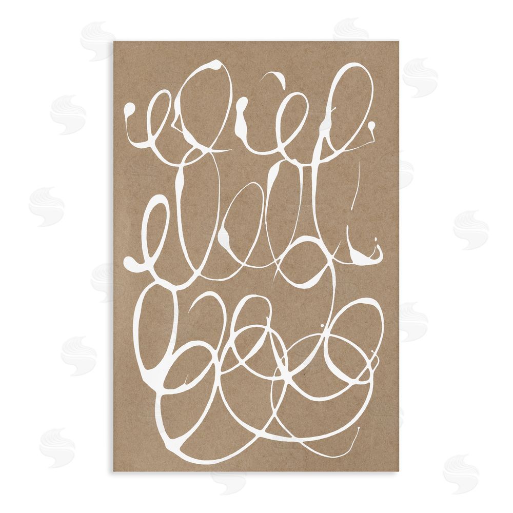 Susan Bryant Scribbled Taupe Circles Stretched Canvas Wall Art Print