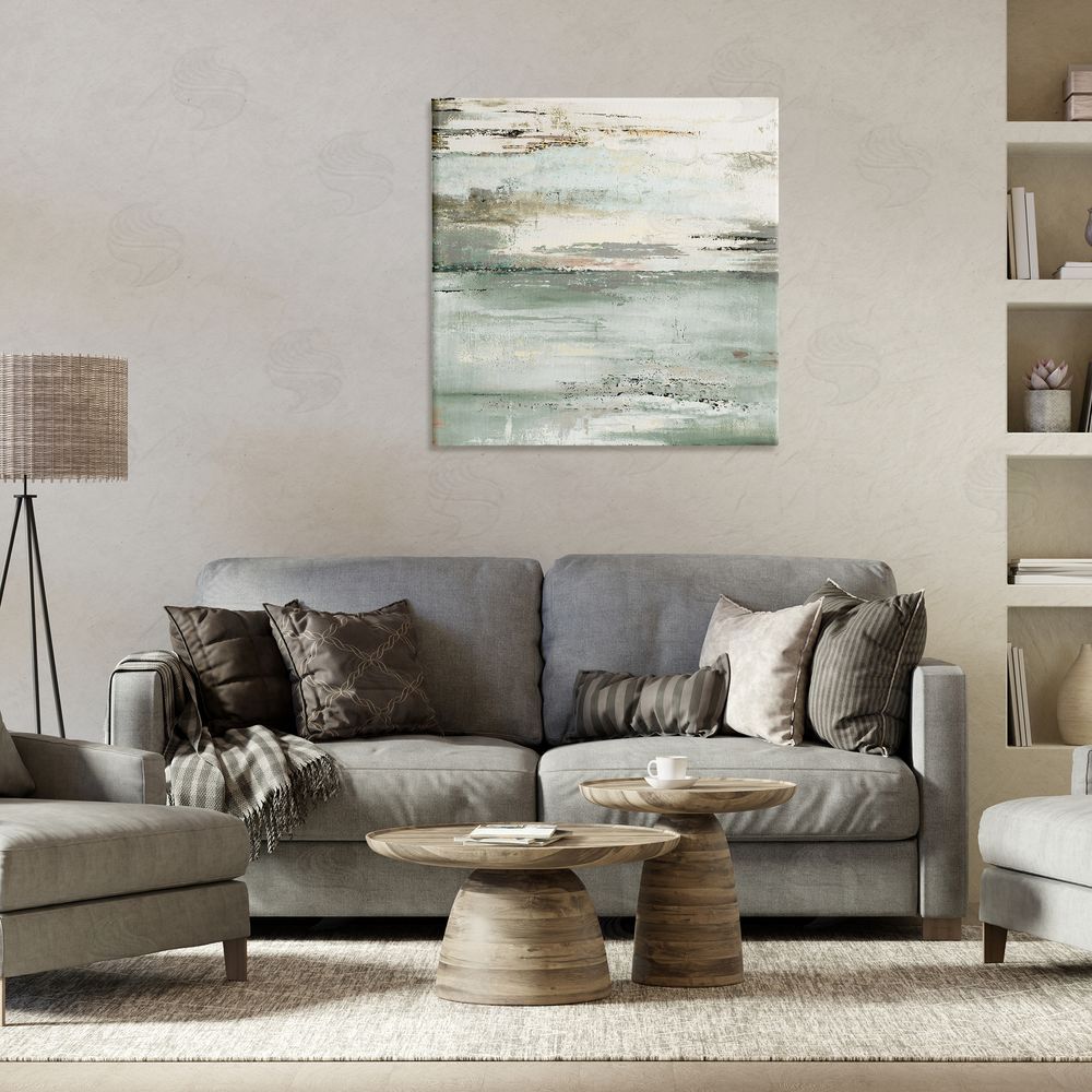 Patricia Pinto The Seafoam Ones Abstract Stretched Canvas Wall Art in Room