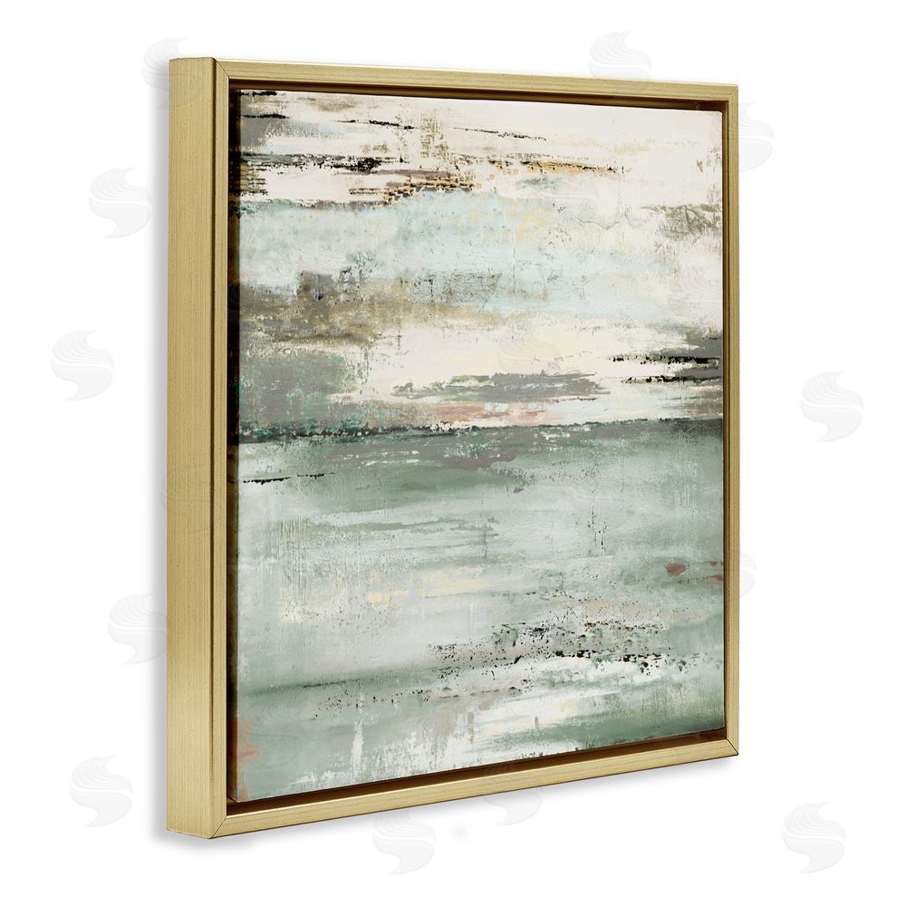 Patricia Pinto The Seafoam Ones Abstract Gold Floating Frame Canvas Wall Art Print