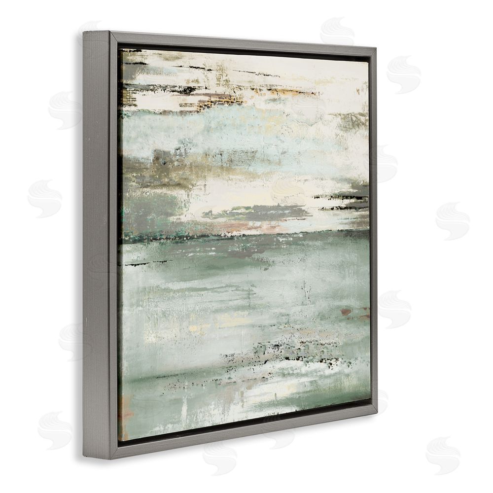 Patricia Pinto The Seafoam Ones Abstract Gray Floating Frame Canvas Wall Art Print