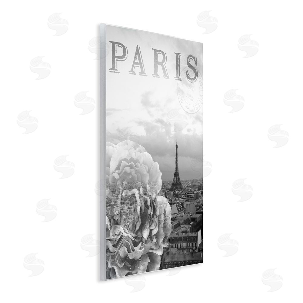 Emily Navas Paris Postcard in Monochrome Wall Plaque Art Print