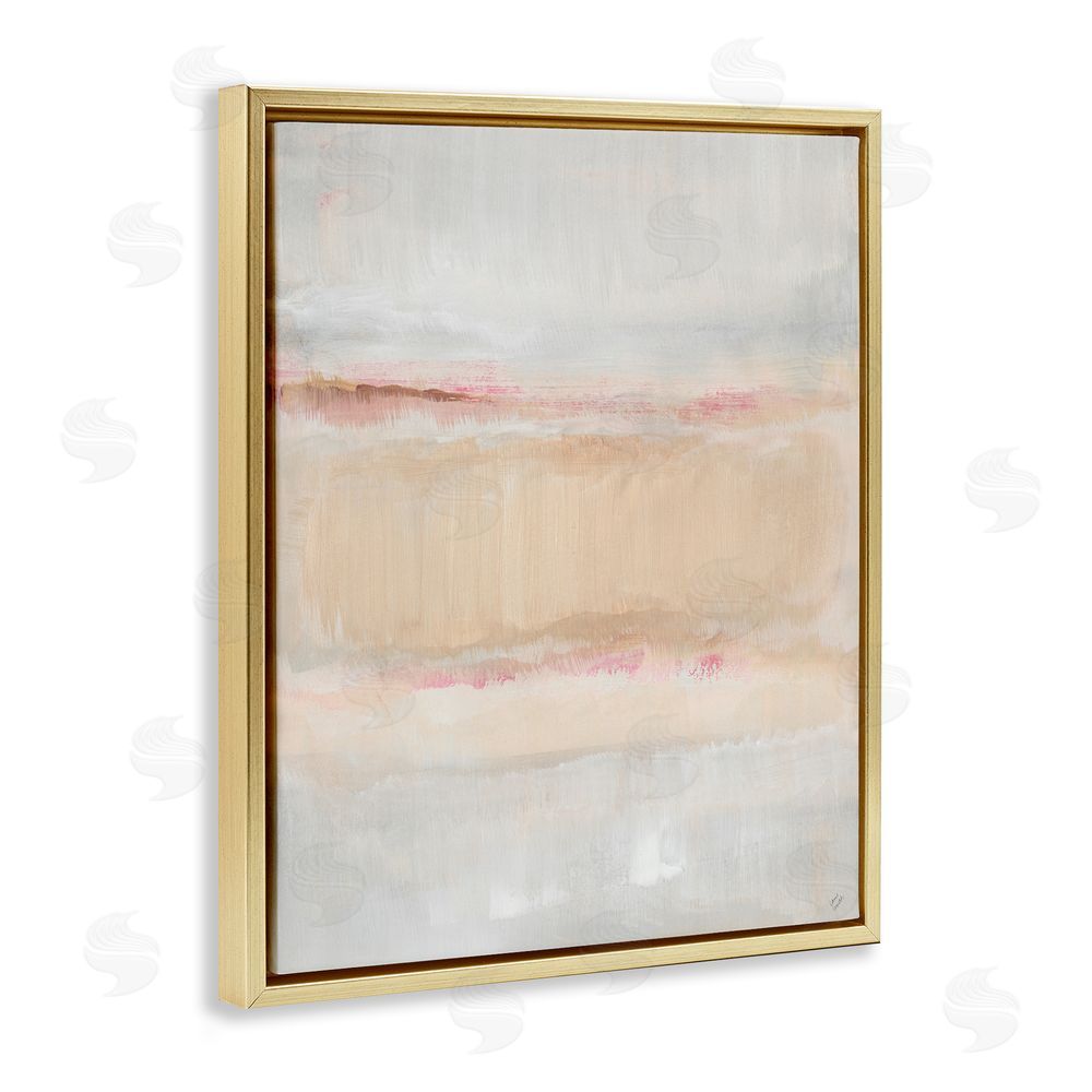 Lanie Loreth Restful Misty Landscape Gold Floating Frame Canvas Wall Art Print