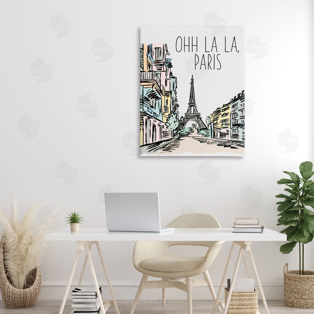 Elizabeth Medley Ohh La La Paris Stretched Canvas Wall Art in Room