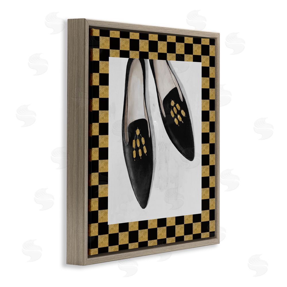 Sundance Graphics Luxe Black Flats Brown Floating Frame Canvas Wall Art Print