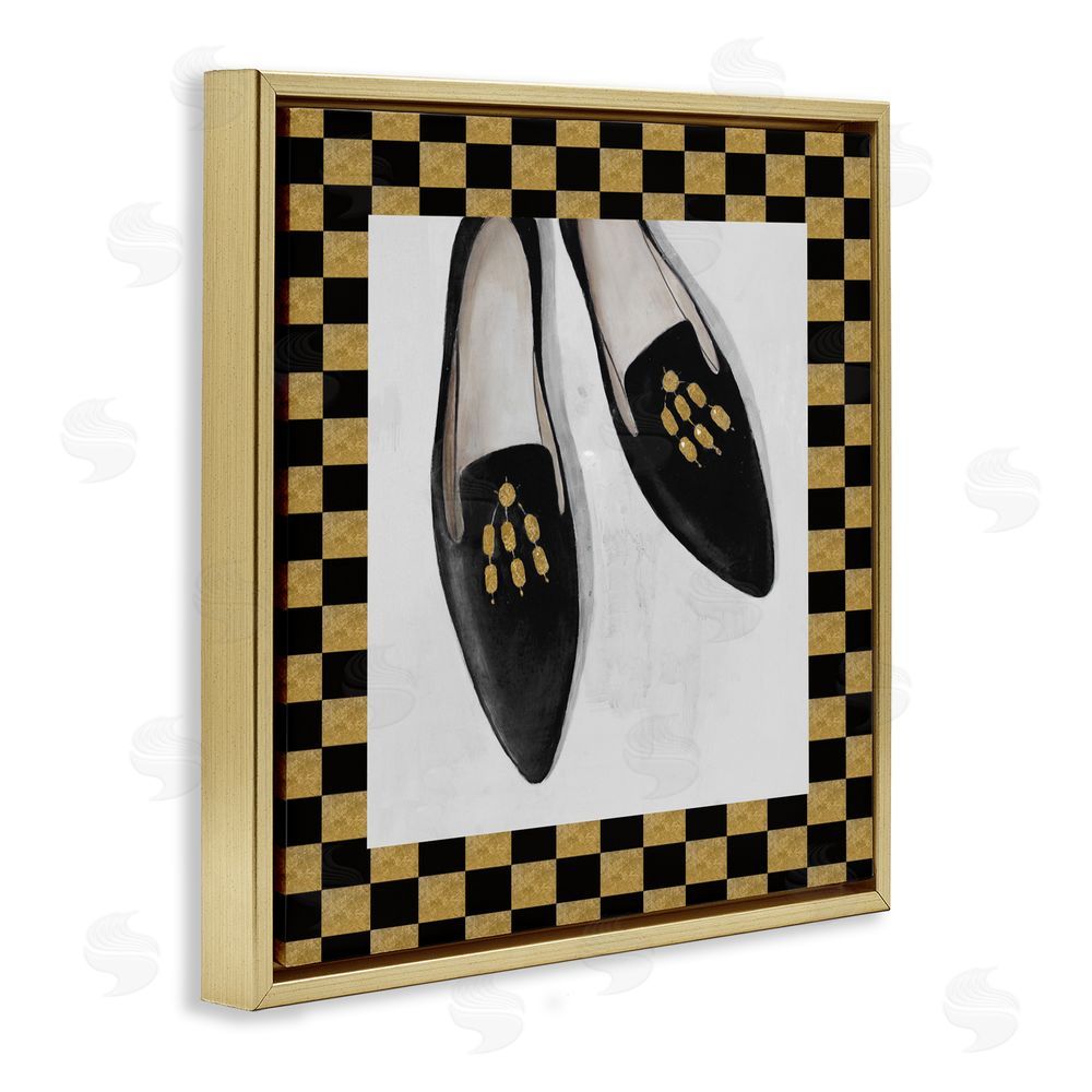 Sundance Graphics Luxe Black Flats Gold Floating Frame Canvas Wall Art Print