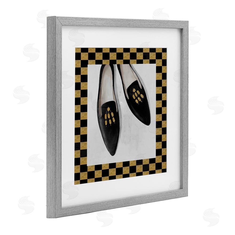 Sundance Graphics Luxe Black Flats Gray Framed Print Under Glass Wall Art