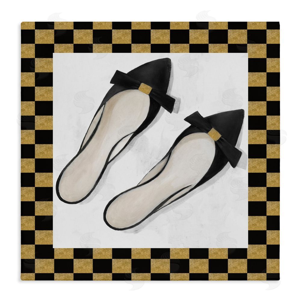 Lorenzo Collective Sleek Black Sliders Stretched Canvas Wall Art Print