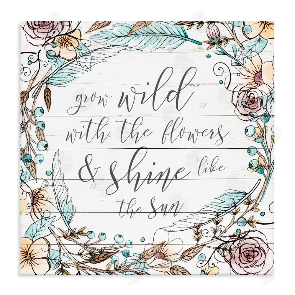 Sundance Graphics Grow Wild With Flowers Canvas Wall Art Print