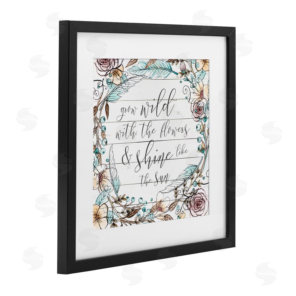 Sundance Graphics Grow Wild With Flowers Black Framed Print Under Glass Wall Art