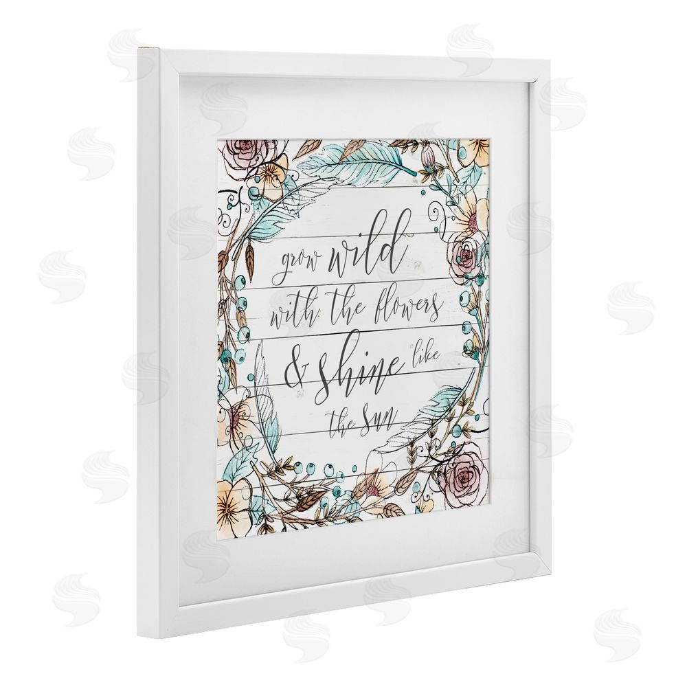 Sundance Graphics Grow Wild With Flowers White Framed Print Under Glass Wall Art