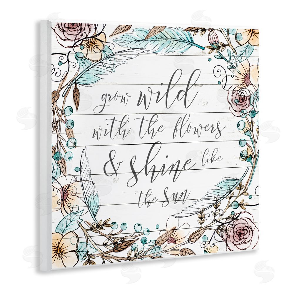 Sundance Graphics Grow Wild With Flowers Wall Plaque Printed Art