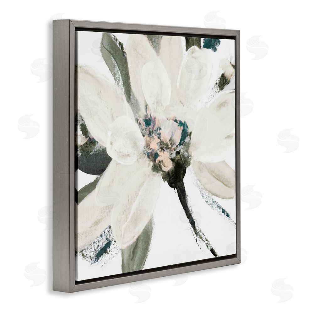 Sundance Graphics Naturally Blooming Botanical Gray Floating Frame Canvas Wall Art Print