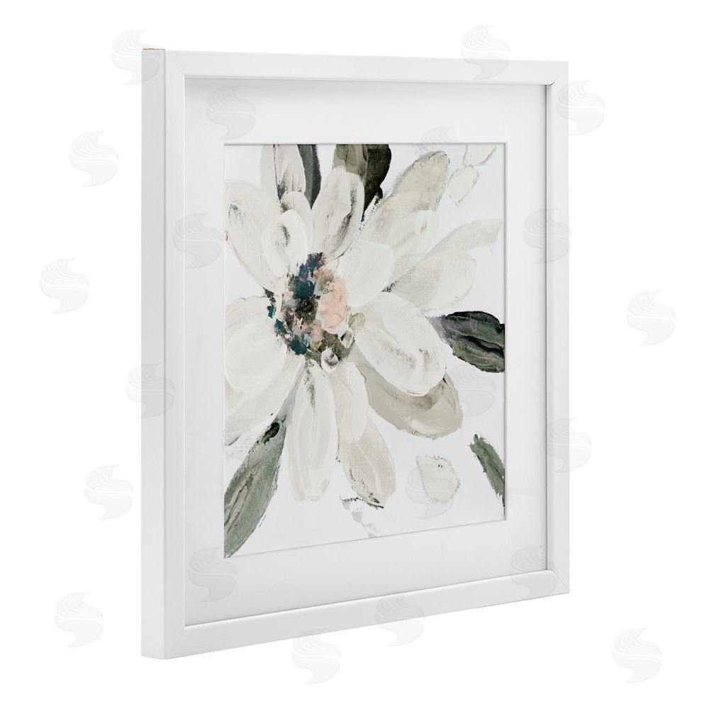 Sundance Graphics Naturally Blooming White Flower White Framed Print Under Glass Wall Art