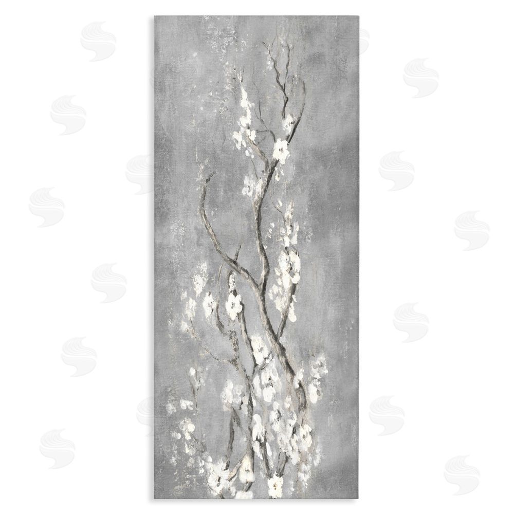 Patricia Pinto White Cherry Blossoms Reaching Stretched Canvas Wall Art Print