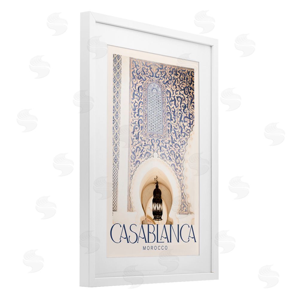 Emily Navas Ornate Casablanca Architecture White Framed Print Under Glass Wall Art