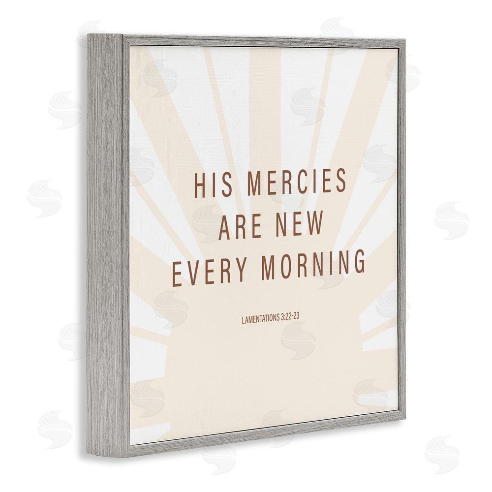 Sundance Graphics His Mercies Are New Gray Framed Giclee Wall Art Print